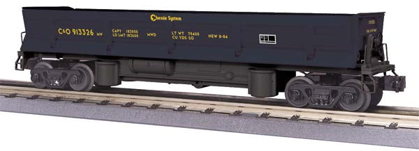MTH 20-98722 O Chessie Operating Dump Car w/Pipe Load #913326