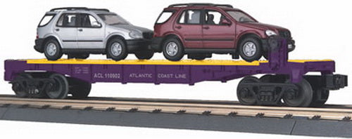 MTH 30-76056 O Atlantic Coast Line Flatcar w/2 1997 Mercedes-Benz Cars #110902 NIB