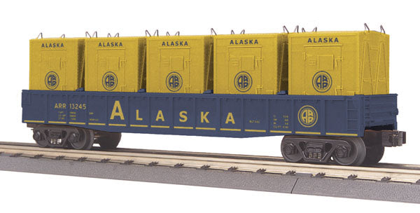 MTH 30-7281 O Alaska Gondola w/LCL Containers #13245 NIB