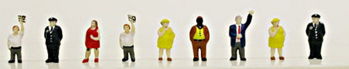 Model Power 1333 N Scale Fat People Plastic Painted Figures (Set of 9)