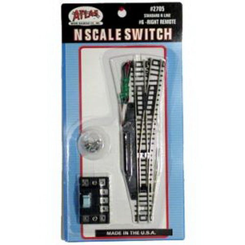 Atlas 2705 N Code 80 Nickel Silver Right Hand #6 Remote Switch Turnout