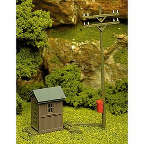Atlas 0705 HO Telephone Shanty & Pole Plastic Kit