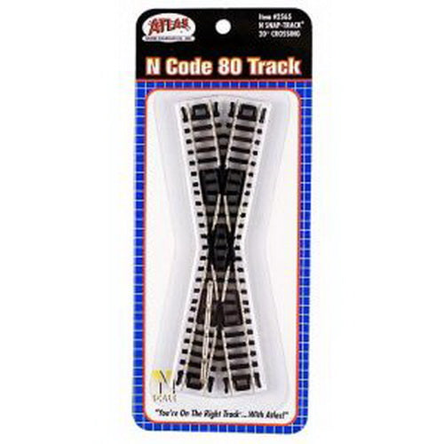 Atlas 2565 N Code 80 Nickel Silver 20° Crossing Track Section