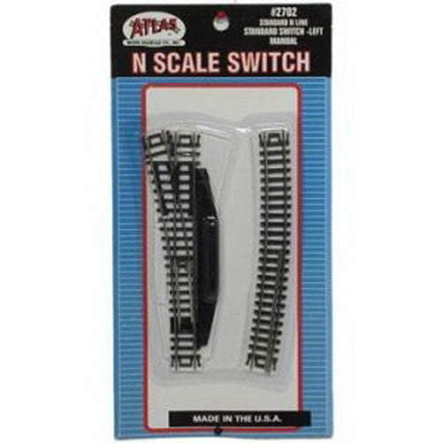 Atlas 2702 N Code 80 Nickel Silver Manual Left Hand #4 Standard Switch Turnout