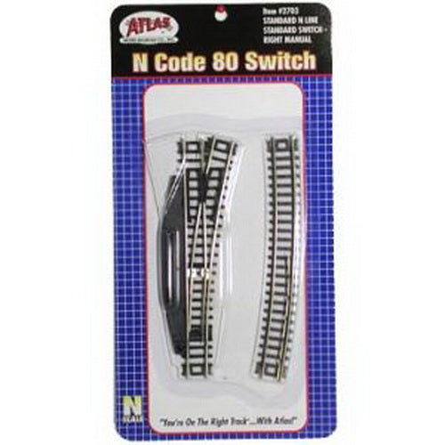 Atlas 2703 N Code 80 Nickel Silver Manual Right Hand #4 Switch Turnout