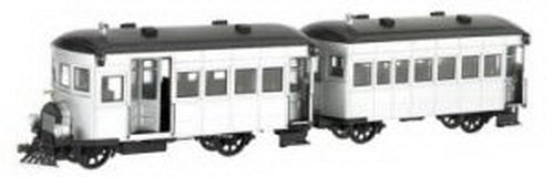 Bachmann 28499 On30 Painted & Unlettered Railbus & Trailer w/DCC (Silver, Black)