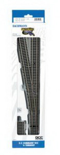 Bachmann 44135 HO Nickel Silver #6 E-Z Command Left-Hand DCC Switch Turnout