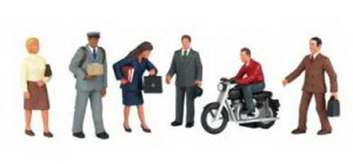 Bachmann 33101 HO City People with Motorcycle Figures (Pack of 6)