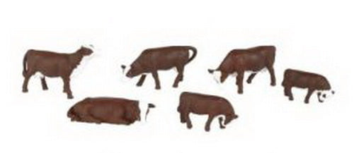 Bachmann 33102 HO Brown & White Cow Figures (Pack of 6)