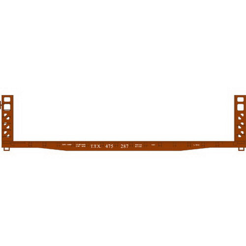 Athearn 10881 N Scale TTX 53' Bulkhead Flatcar Brown #475287