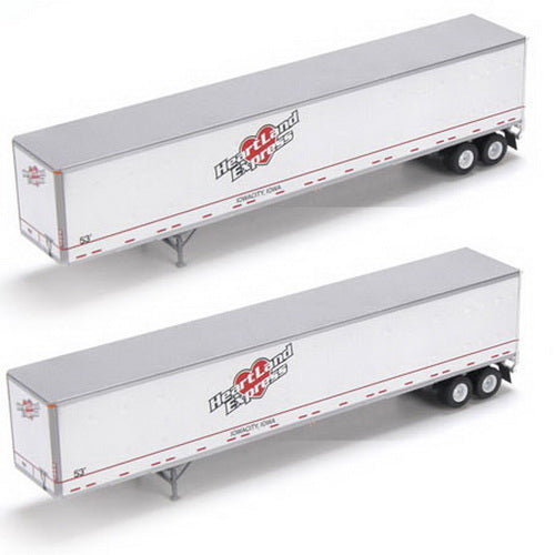 Athearn 28417 HO RTR Heartland Express 53'' Wabash Duraplate Trailers(Set of 2)