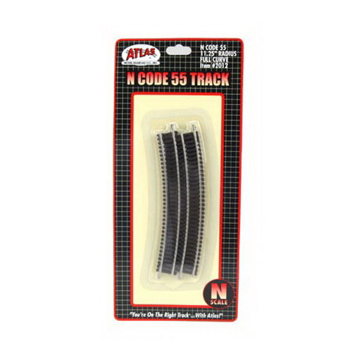 Atlas 2012 N Code 55 Nickel Silver 11-1/4" Radius Full Curved Track (Pack of 6)