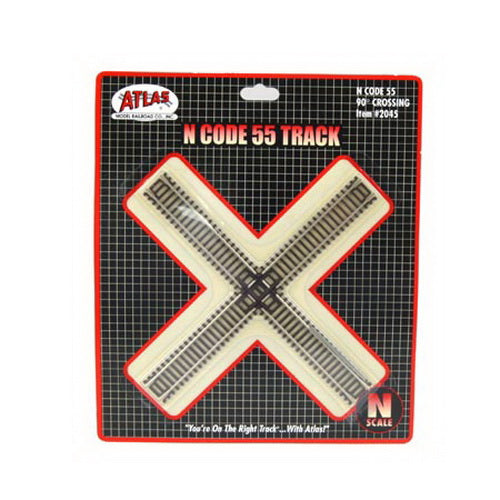 Atlas 2045 N Code 55 Nickel Silver 90" Degree Crossing Track