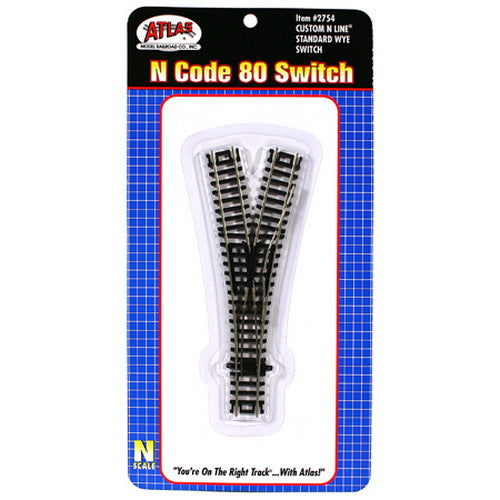 Atlas 2754 N Code 80 Nickel Silver Wye Custom-Line Switch Turnout