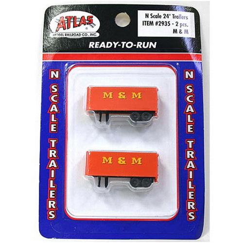 Atlas 2935 N Scale Ready To Run M & M 24' Trailers (Pack of 2)