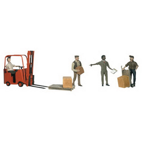 Woodland Scenics A2744 O Scenic Workers Figures W/Forklift (Set of 9)