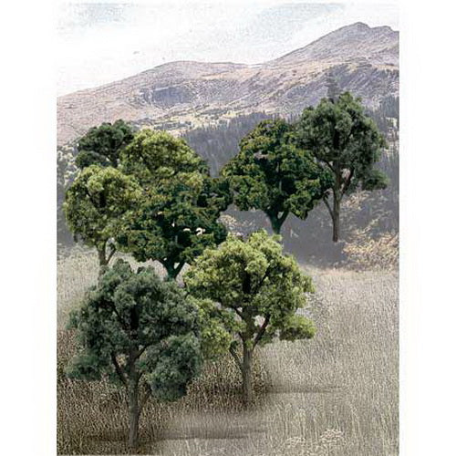 Woodland Scenics TR1572 3"-5" Mixed Green Colors Deciduous Trees (Pack of 14)
