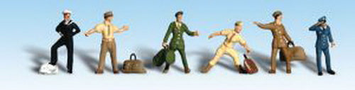 Woodland Scenics A1892 HO Scenic Accents Uniformed Traveler Figures (Set of 10)