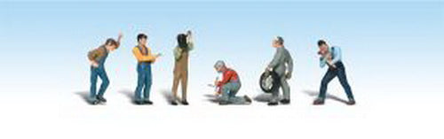 Woodland Scenics A1914 HO Scenic Accents Auto Mechanic Figures (Set of 6)