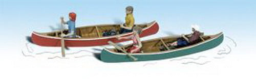 Woodland Scenics A1918 HO Scale Scenic Accents Canoers & Canoe Set