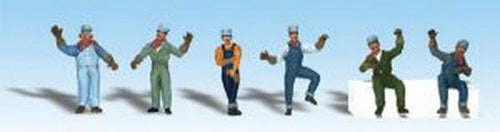 Woodland Scenics A1866 HO Scenic Accents Locomotive Engineer Figures (Set of 6)