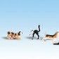 Woodland Scenics A1841 HO Scenic Accents Dogs and Cats Figures (Set of 12)