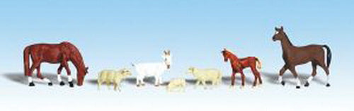 Woodland Scenics A1844 HO Scenic Accents Livestock Figures (Set of 7)