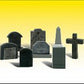 Woodland Scenics A2554 G Scenic Accents Assorted Tombstones (Set of 8)