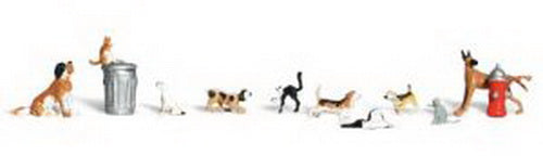 Woodland Scenics A2725 O Scenic Accents Dog & Cat Figures (Set of 12)