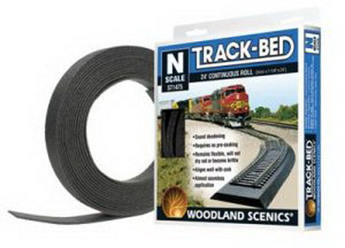 Woodland Scenics ST1475 N 1/8" x 1 1/4" x 24' Track-Bed Roll