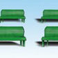 Woodland Scenics A1879 HO Scenic Accents Green Park Benches (Set of 6)