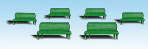 Woodland Scenics A1879 HO Scenic Accents Green Park Benches (Set of 6)