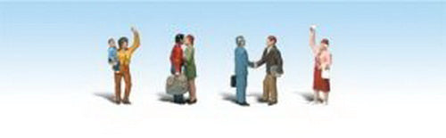 Woodland Scenics A1912 HO ScenicAccents People Saying Goodbye Figures (Set of 6)