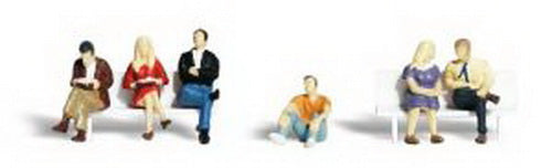 Woodland Scenics A2129 N Scenic Accents Seated People Figures (Set of 6)