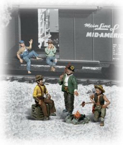 Woodland Scenics A2138 N Scenic Accents Hobos Figures (Set of 7)