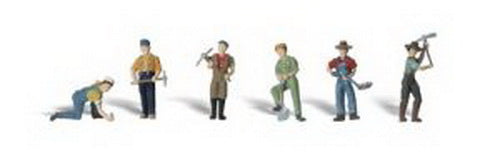 Woodland Scenics A2148 N Scenic Accents Track Worker Figures (Set of 6)