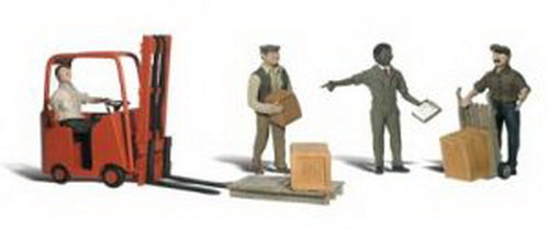 Woodland Scenics A2192 N Scenic Accents Worker Figures with Forklift (Set of 8)