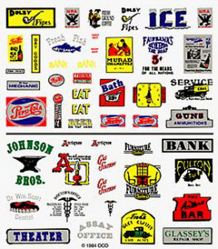 Woodland Scenics DT554 HO Product & Advertising Signs Dry Transfer Decals