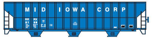 Athearn 73860 HO Mid Iowa Corp RTR FMC 4700 Covered Hopper #2145