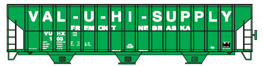 Athearn 73864 HO RTR FMC 4700 Covered Hopper, Val-U-Hi #103