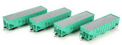 Athearn 76423 HO RTR OB Ballast Hopper w/Load, UP/Green #3 (4)