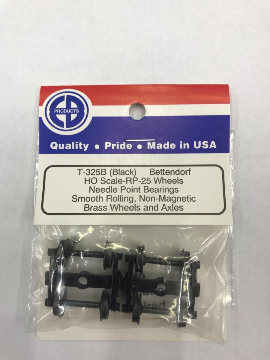 EB Products 325B HO Black Bettendorf Trucks (Pack of 2)