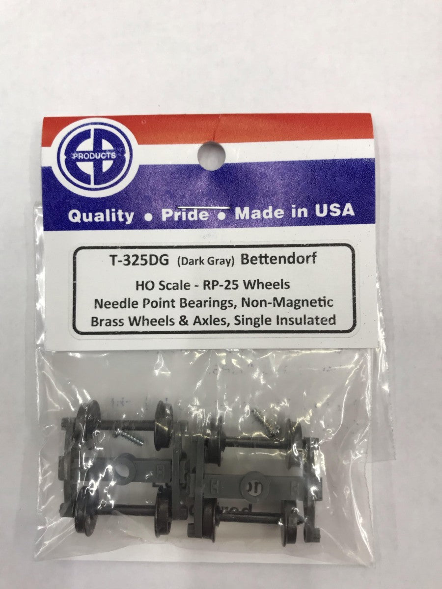 EB Products 325DG HO Dark Gray Bettendorf Trucks (Pack of 2)