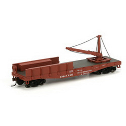 Athearn 86041 HO Scale RTR Baltimore & Ohio B&O 40' Derrick Flat Car #X-23