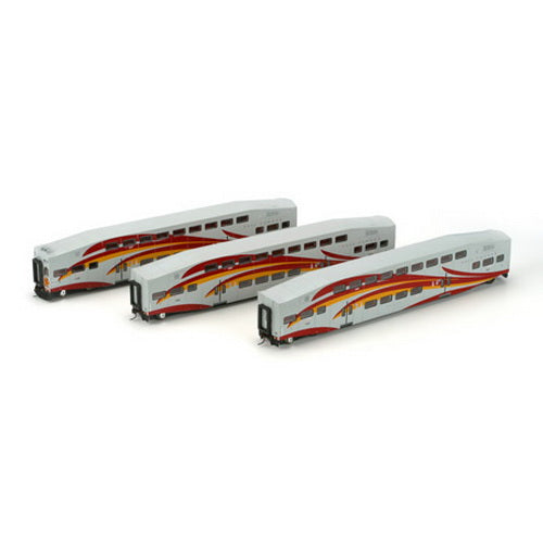 Athearn 25910 HO Scale NMDOT Rail Runner Bombardier Cab/Coach Cars #2 (Set of 3)