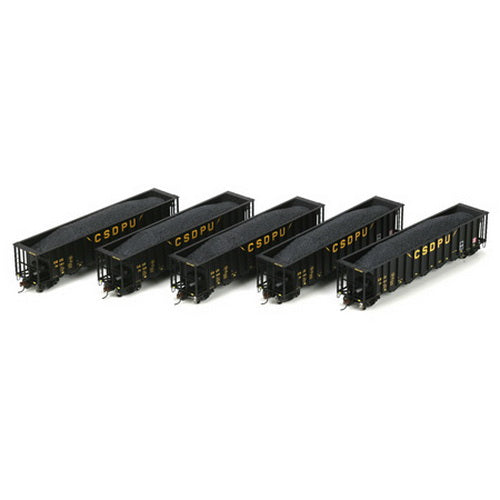 Athearn 94656 HO CSDPU 5-Bay Rapid Discharge Hopper #4 (Set of 5) - RTR