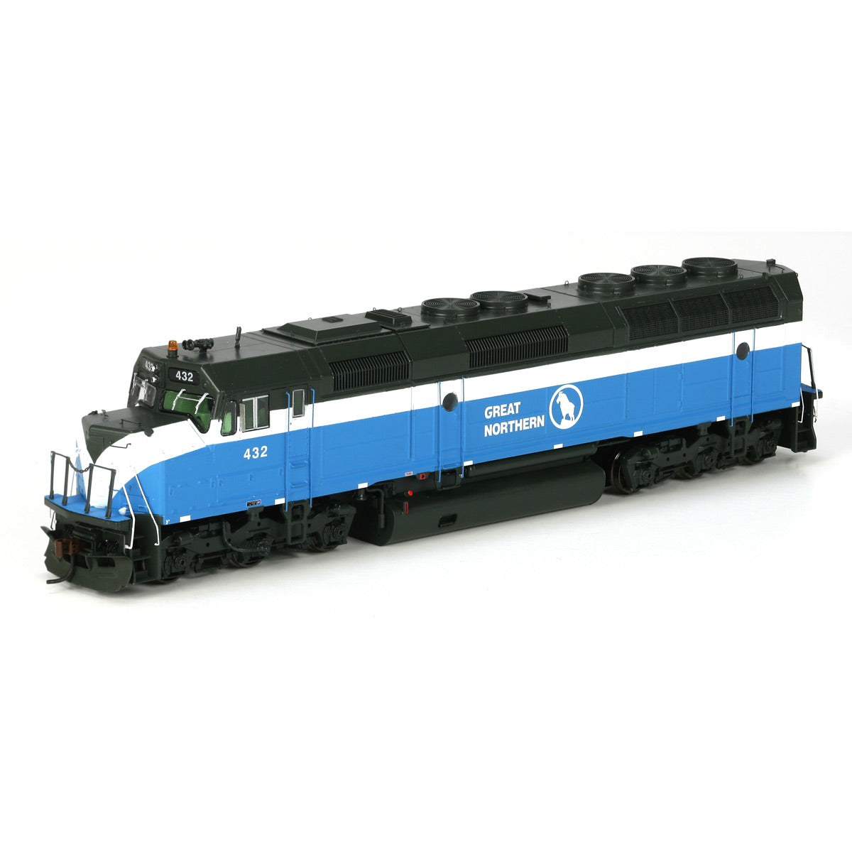Athearn G67672 HO GN/Sky Blue F45 Diesel Locomotive with DCC & Sound #432