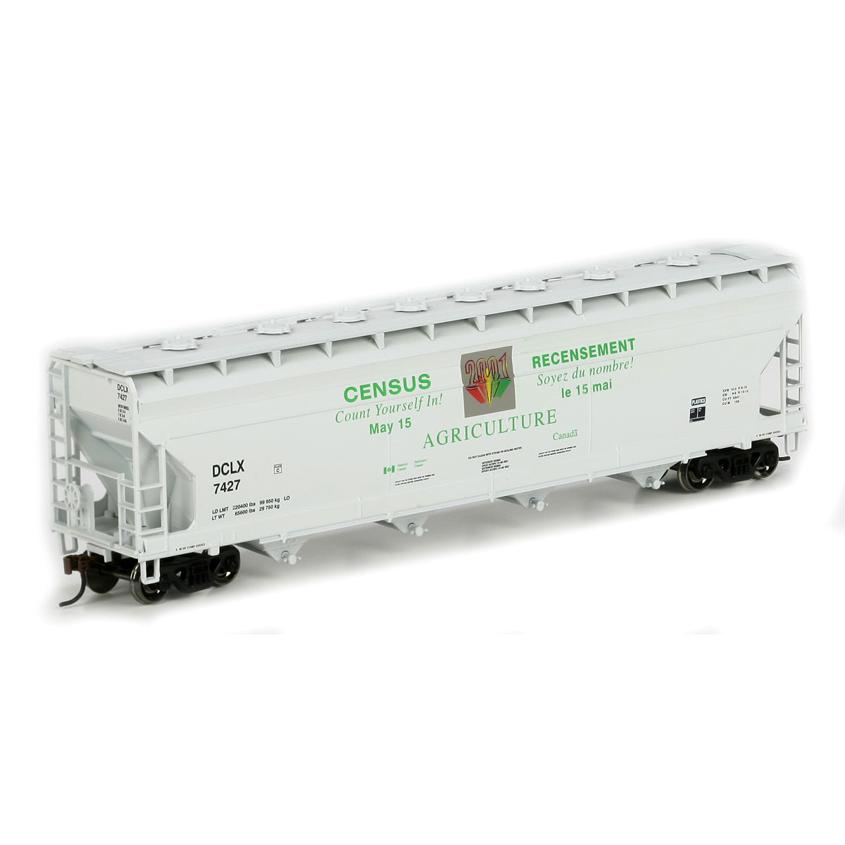 Athearn 72310 HO Scale Canadian Census HO RTR ACF Centerflow Hopper #7427