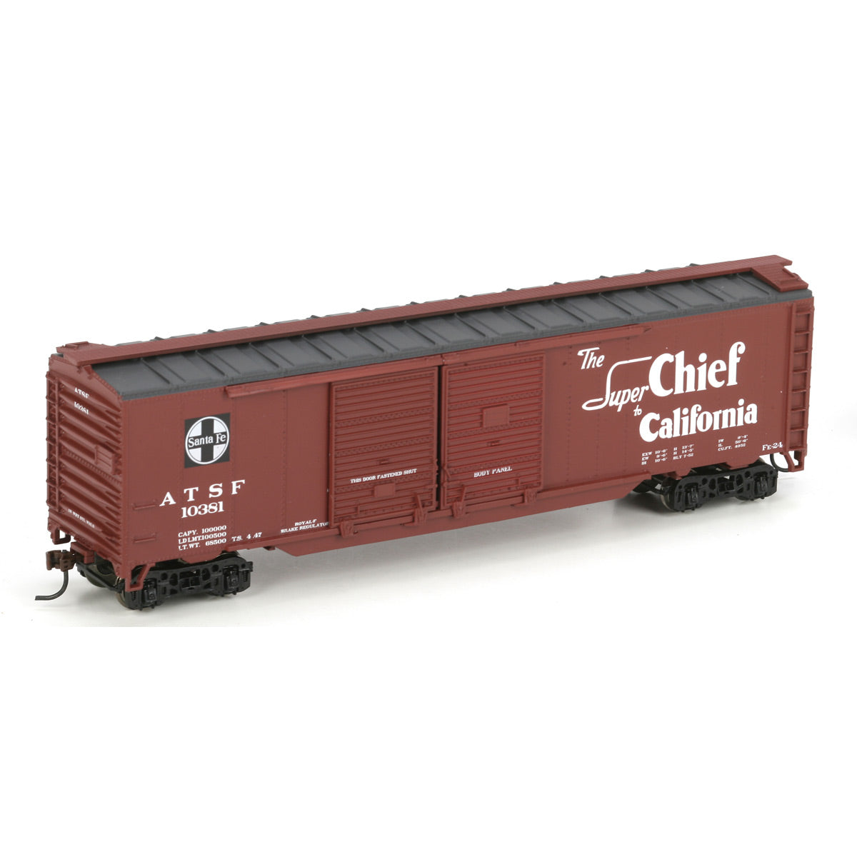 Athearn 98102 HO Scale Atchison Topeka Santa Fe 50' Double Door Box Car #10381