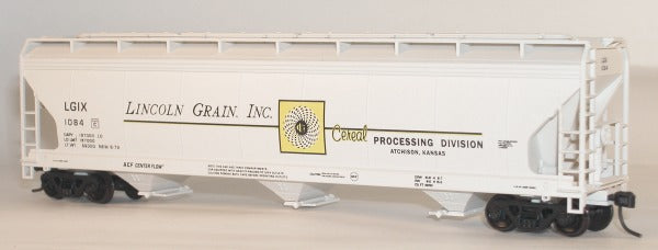 Accurail 20641 HO KIT ACF 3-Bay Covered Hopper, Lincoln Grain